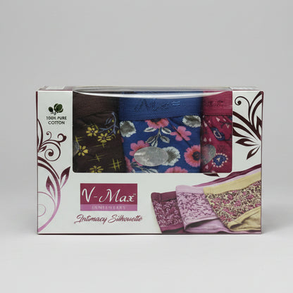Women's V-Max Printed Everyday Comfort Briefs 3-Pack (80) L539