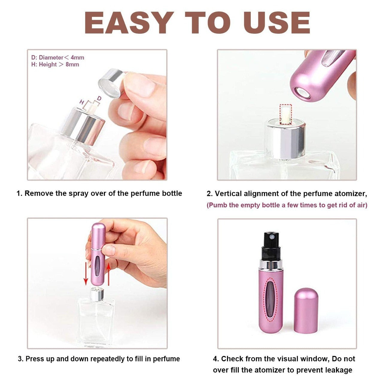 Portable Travel Mini Refill Spray Bottles Assorted 3pcs TR9777