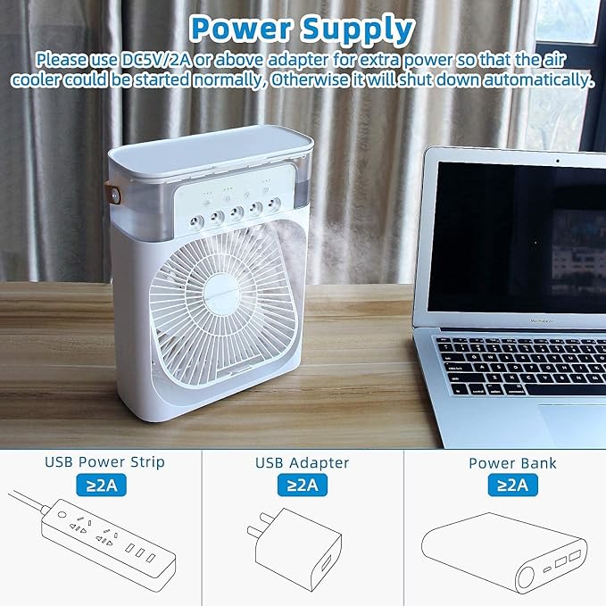 Mini Evaporate Air Cooler with 7 Colors LED Light G330