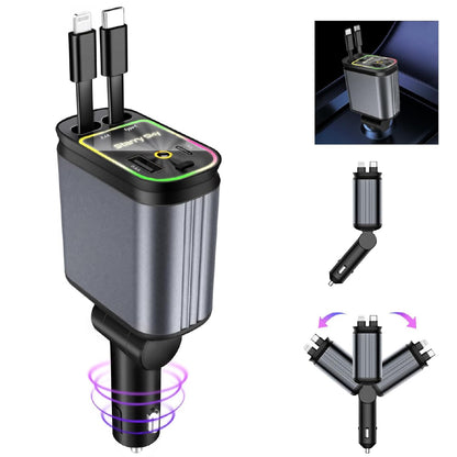 4 in 1 Car Charger 66W Dual USB Port TR757