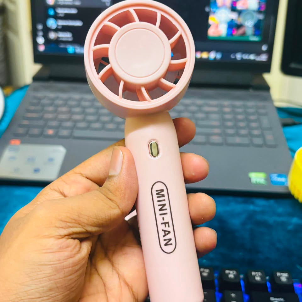 Sleek Pastel Pink Pocket Turbine Fan H557