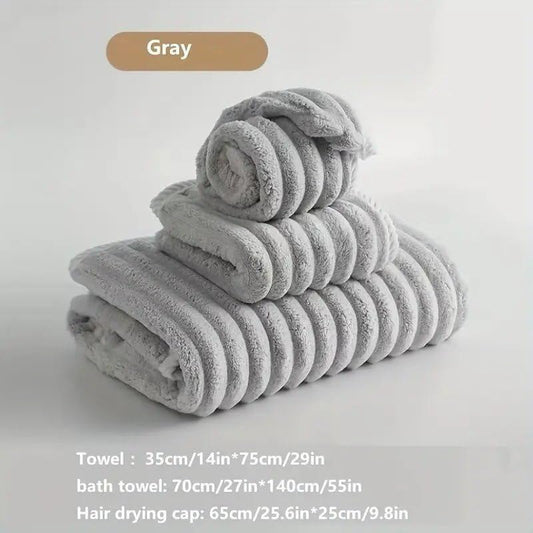 3 Pcs Ultra Soft Bath Towel Set TR0047
