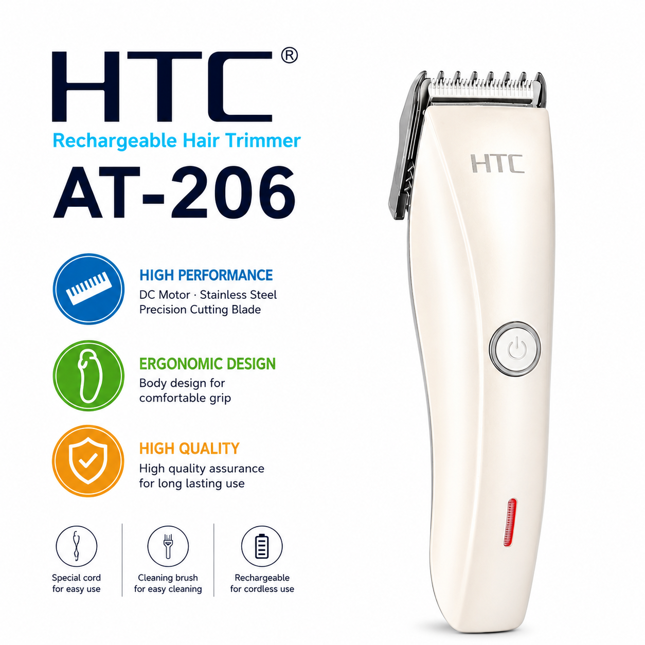 HTC AT-206 Rechargeable Hair Trimmer Z039