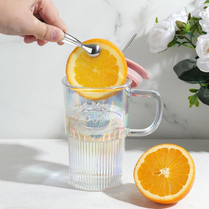 Glass Tumbler with Lid Handle and Straw TR6496