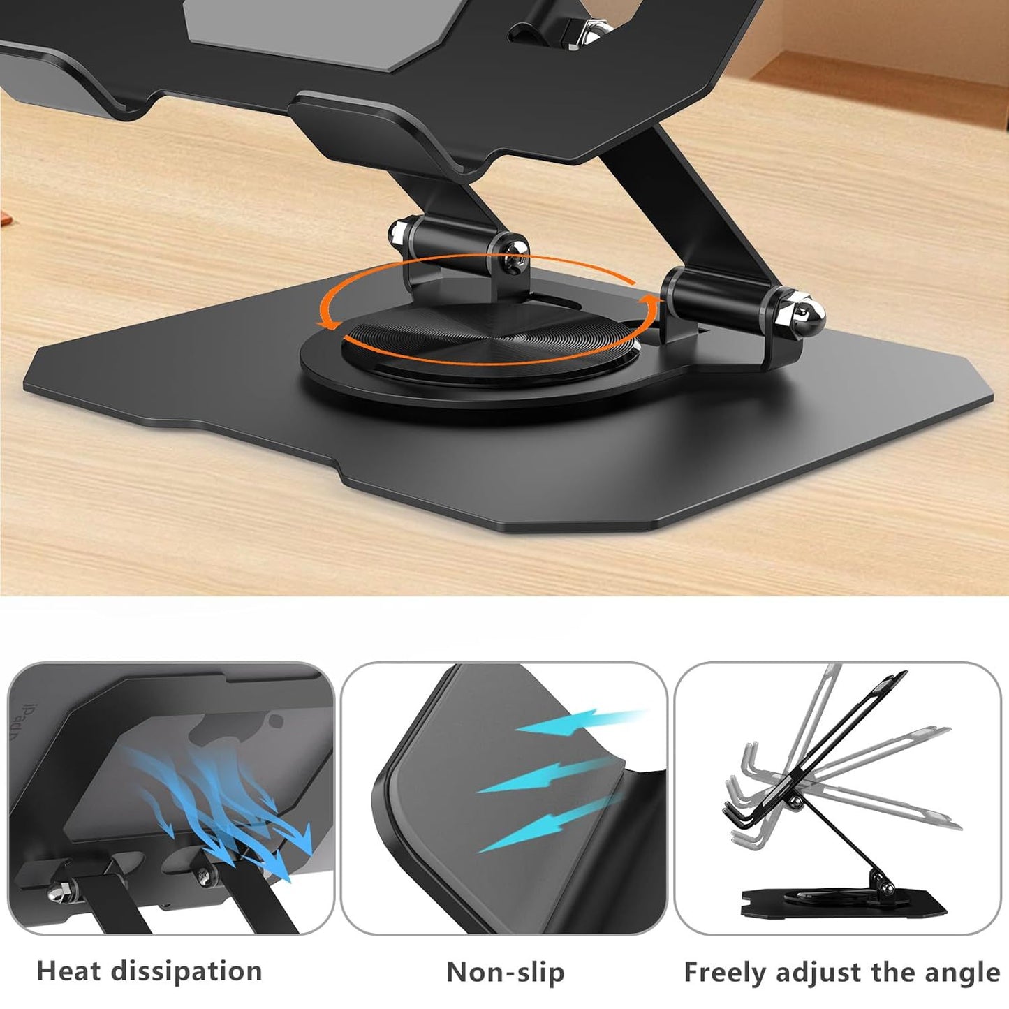 Aluminium Tablet Stand Holder with 360° Rotating Base TR778