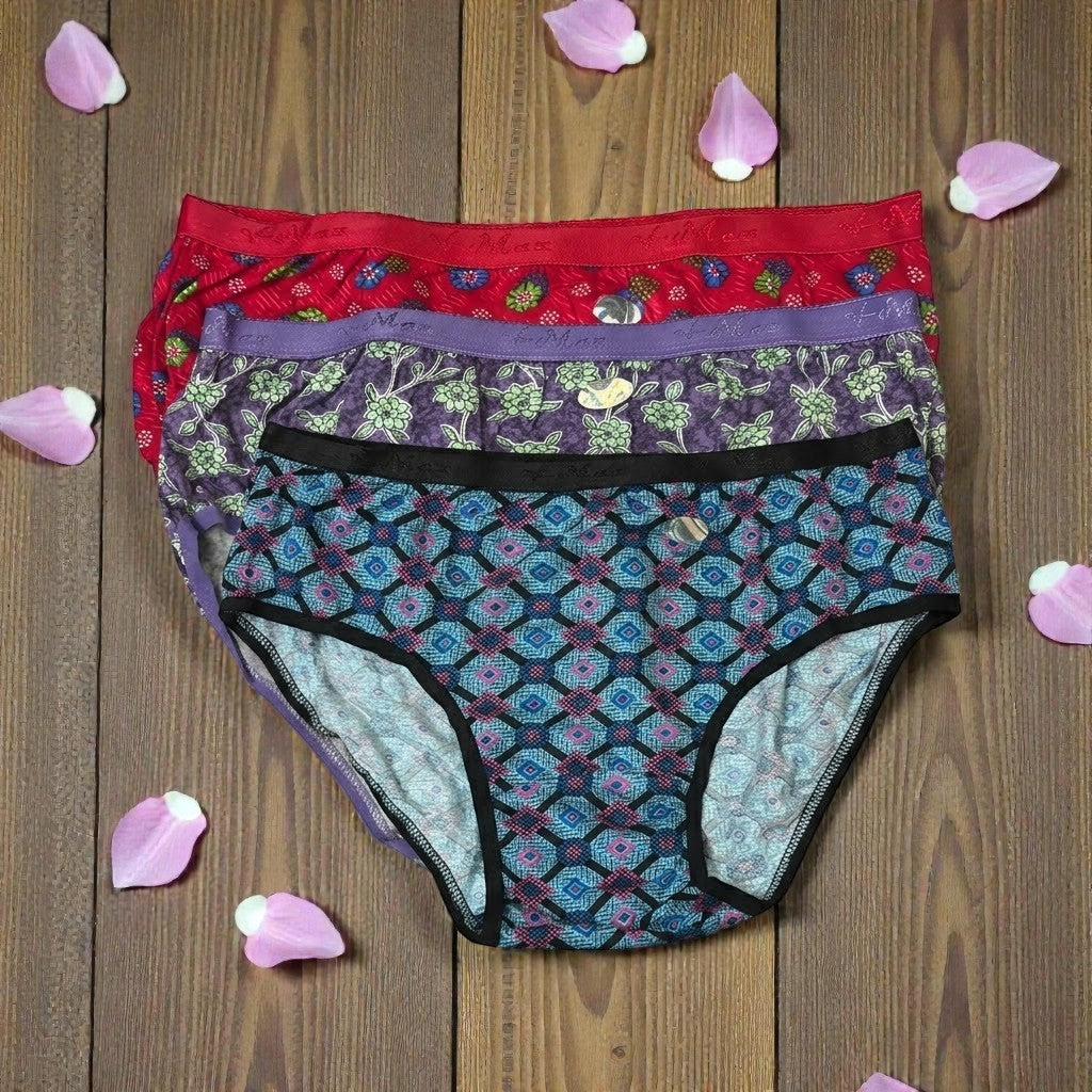 Women's V-Max Printed Everyday Comfort Briefs 3-Pack (90) L538
