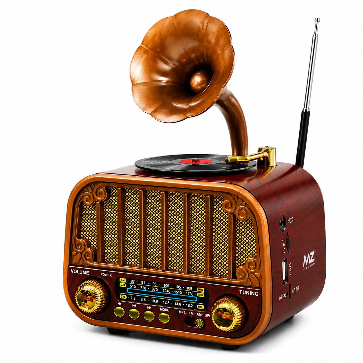 Classic Gramophone & Retro Radio Vintage Wireless Speaker T122