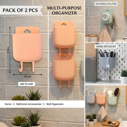 Wall Mount Phone Stand with Hook (4pcs) H9678