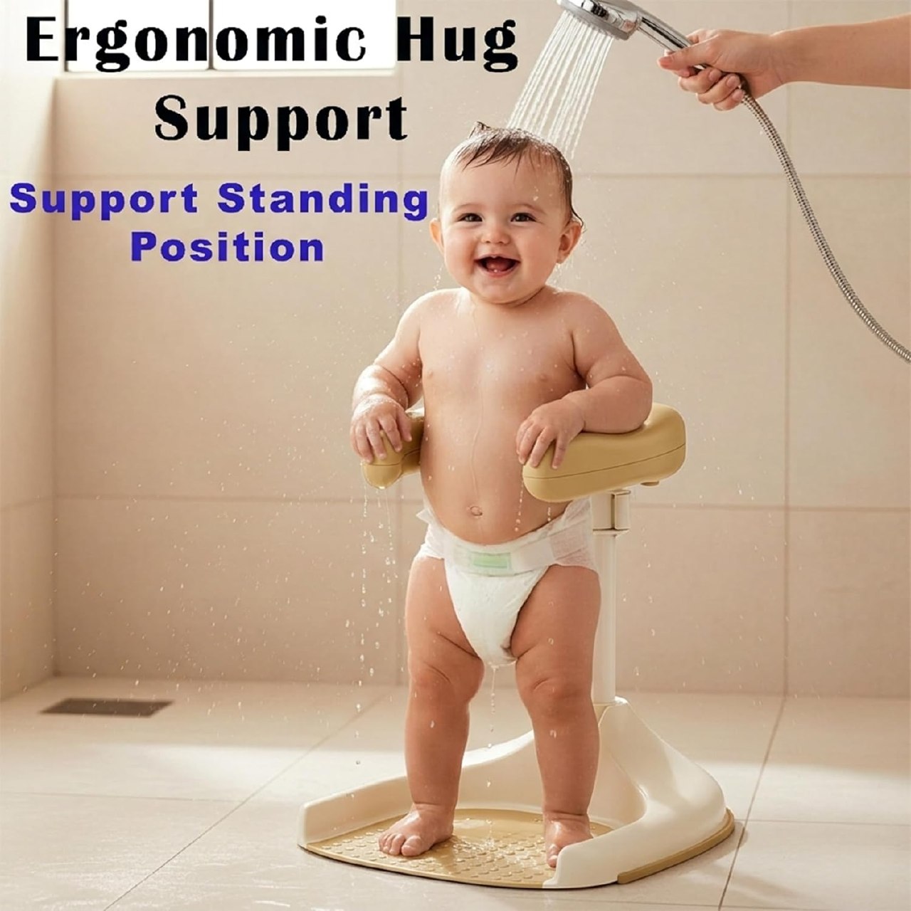 Foldable & 5-Level Adjustable Baby Bath Seat TR87