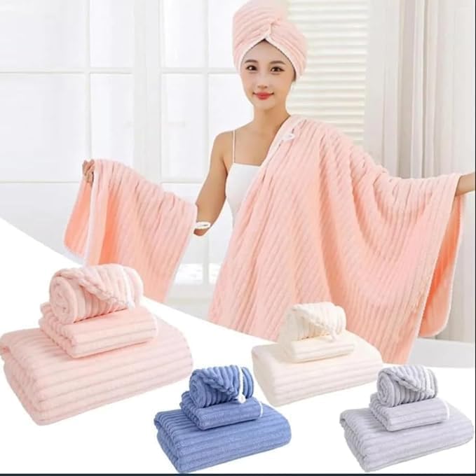 3 Pcs Ultra Soft Bath Towel Set TR0047