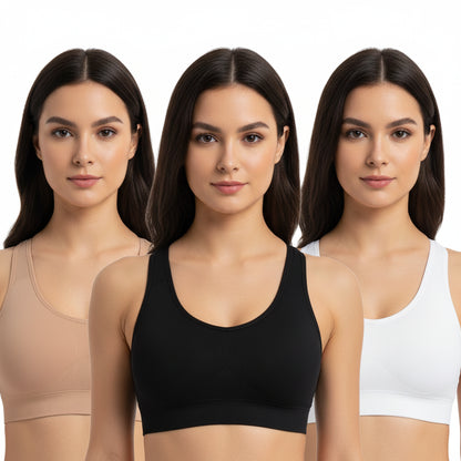 Womens Multicolor Air Bra (Pack of 3) DS106008