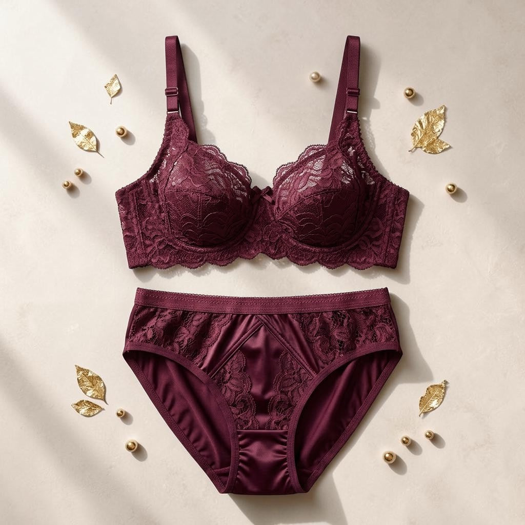 Women's Premium Floral Lace Lingerie Set (Size-90) L9902