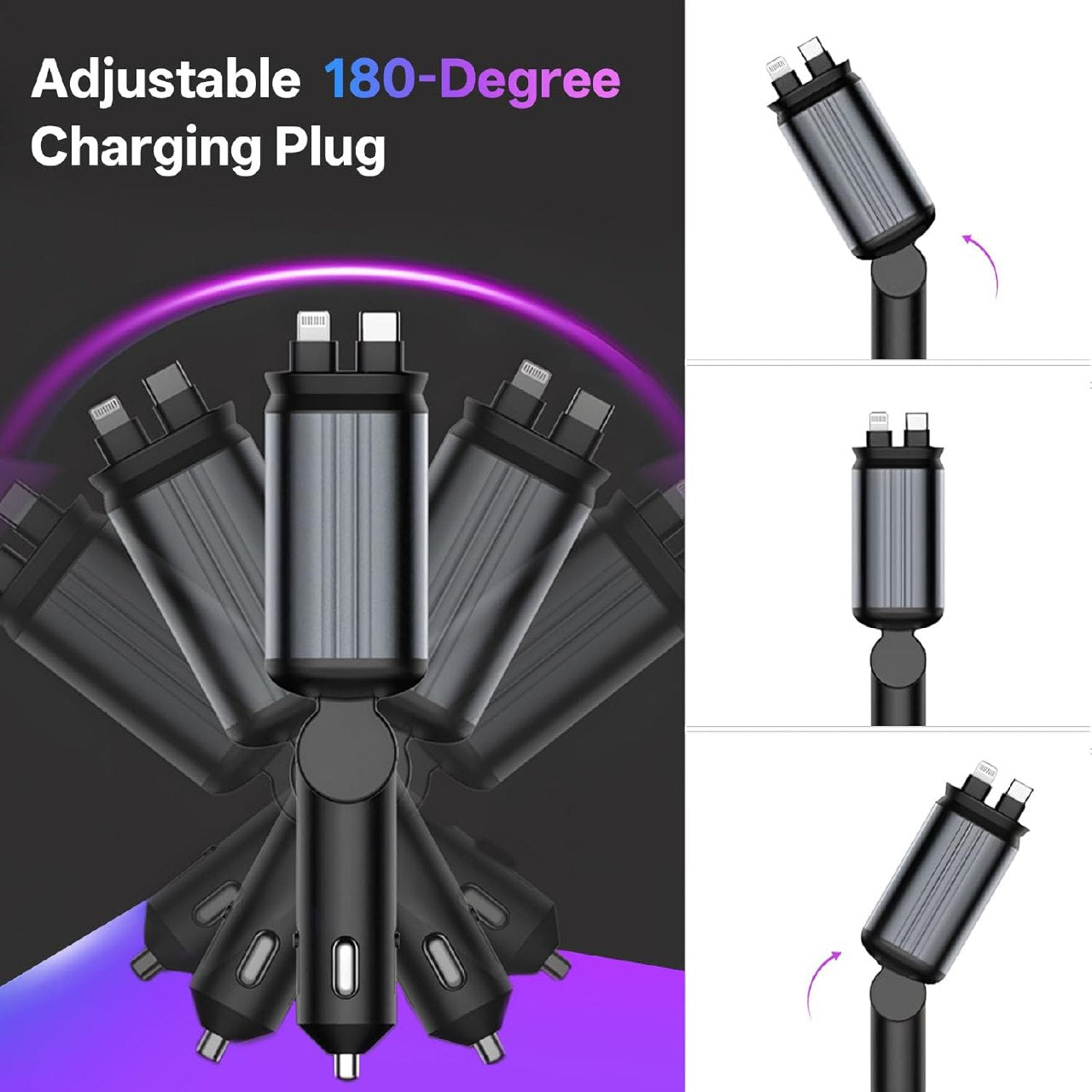 4 in 1 Car Charger 66W Dual USB Port TR757