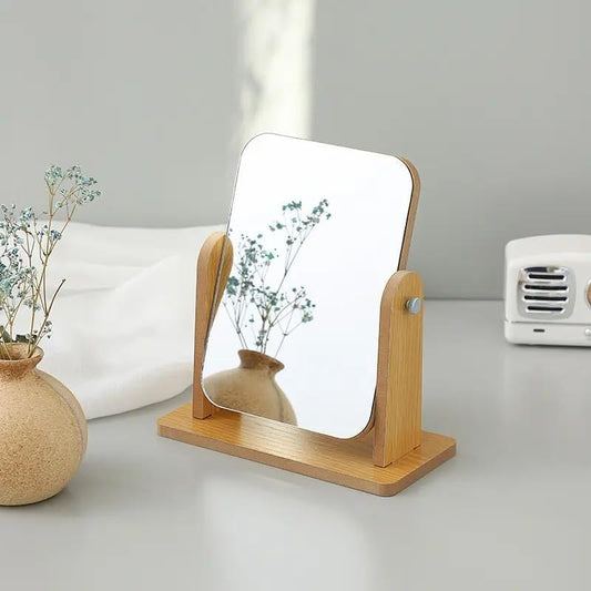 Wooden Desk Square Makeup Mirror TR454