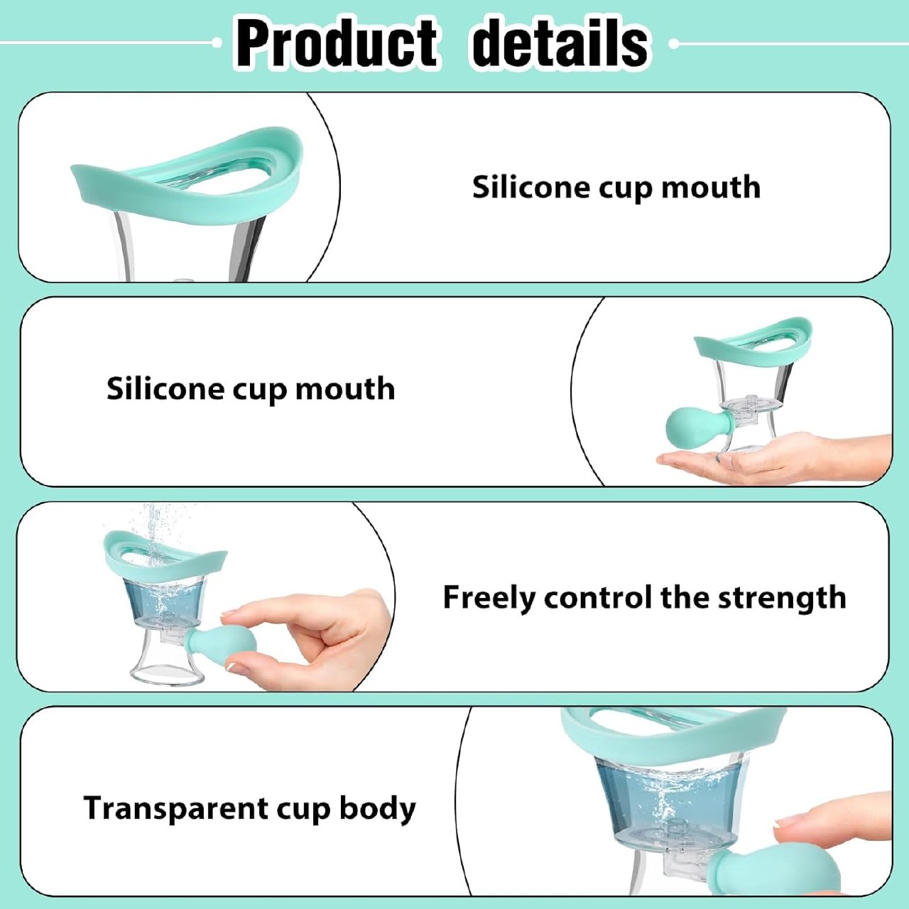 Portable Silicone Manual Air Pressure Eye Wash Cup TR1117