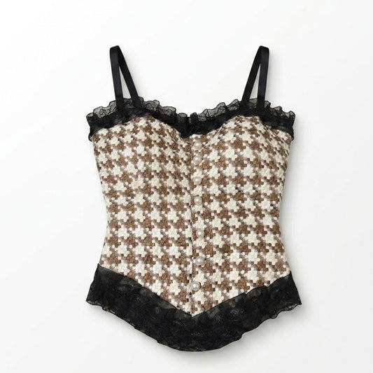 Premium Tweed Fabric Crop top B1098