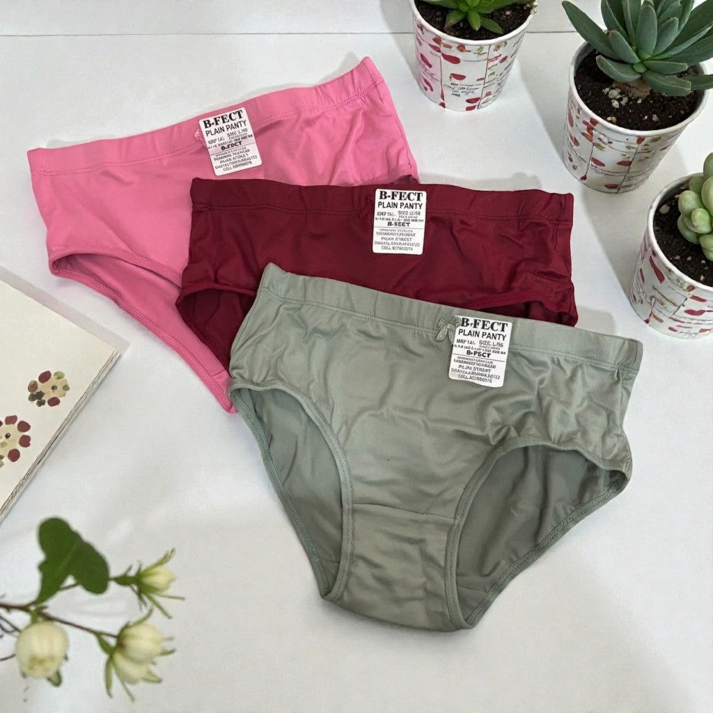 Womenâ€™s Classic Plain Panties 3 Pcs Combo Pack (36) L304
