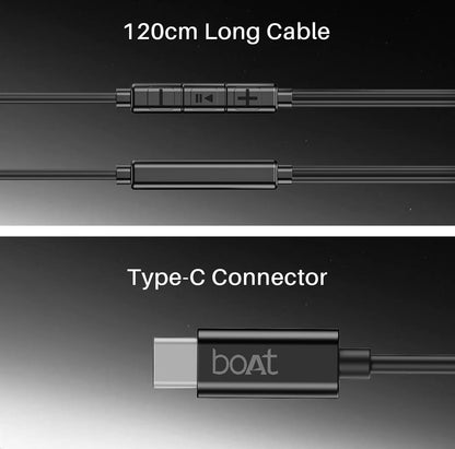 Boat Bass heads 90C Wired Earphones with Type-C Connect F140