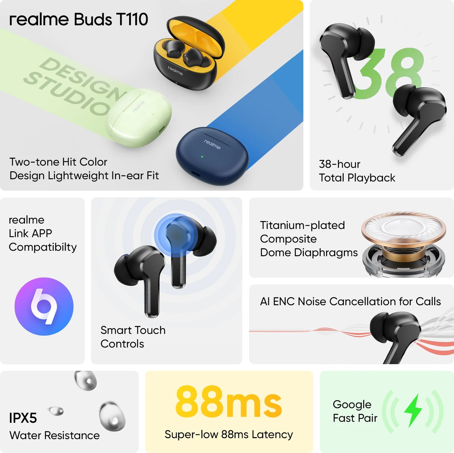 realme Buds T110 True Wireless Earbuds Z53