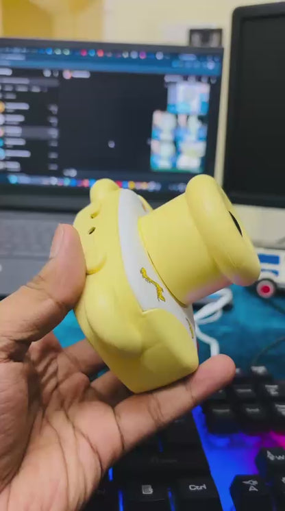 Cute Yellow Bear Eared Kids Toy Camera H479