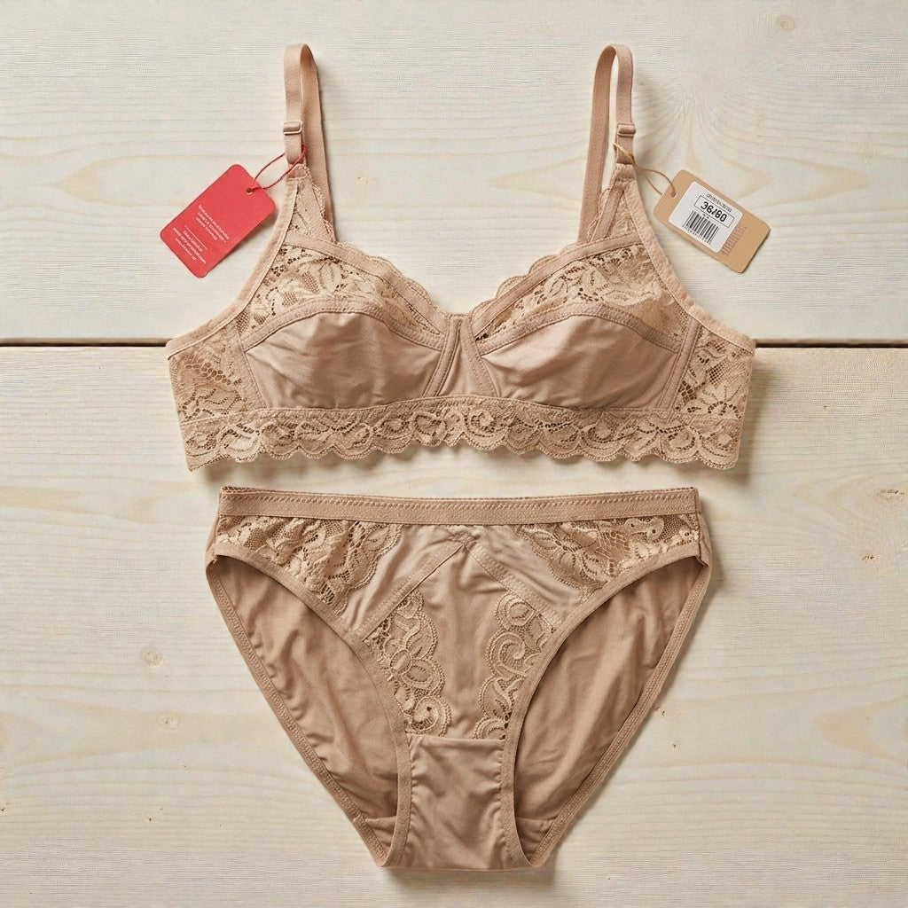 Women's Premium Floral Lace Lingerie Set (Size-80) L9903